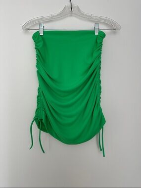 Green Ruched Drawstring Mini Skirt - Women from Zara